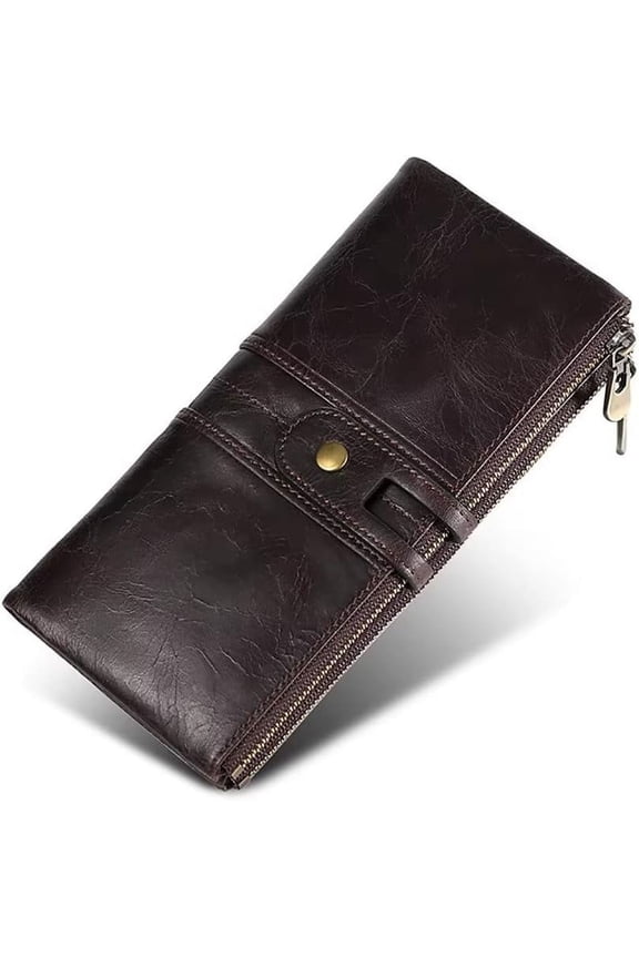 Wallet for Women Genuine Leather Card Holder Vintage Long Clutch Wallets Travel Phone Purse With RFID Blocking
