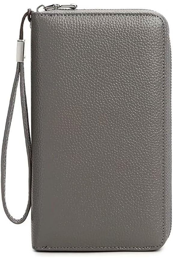 Wallet for Women RFID Blocking Leather Credit Card Wallet Travel Passport Phone Purse with Removable Wrist Strap