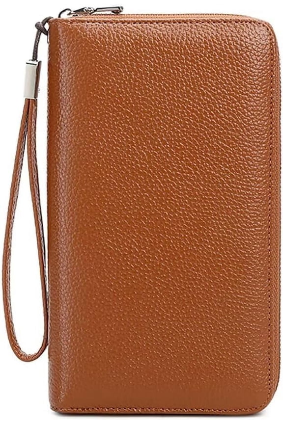 Wallet for Women RFID Blocking Leather Credit Card Wallet Travel Passport Phone Purse with Removable Wrist Strap