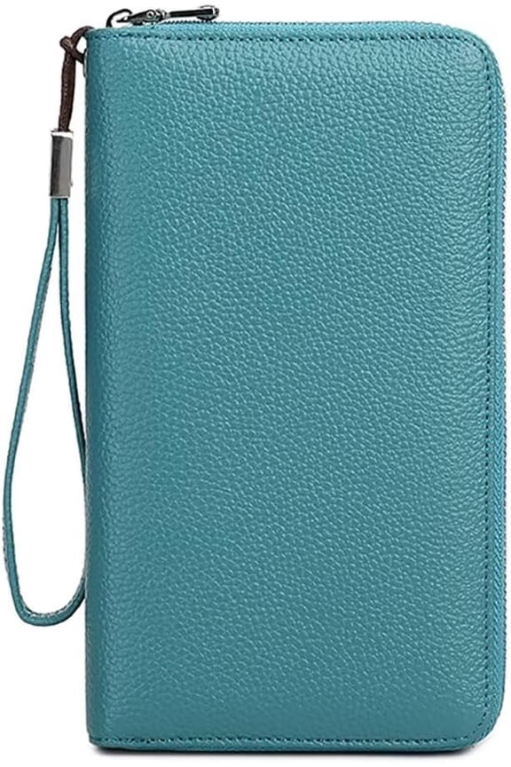 Wallet for Women RFID Blocking Leather Credit Card Wallet Travel Passport Phone Purse with Removable Wrist Strap