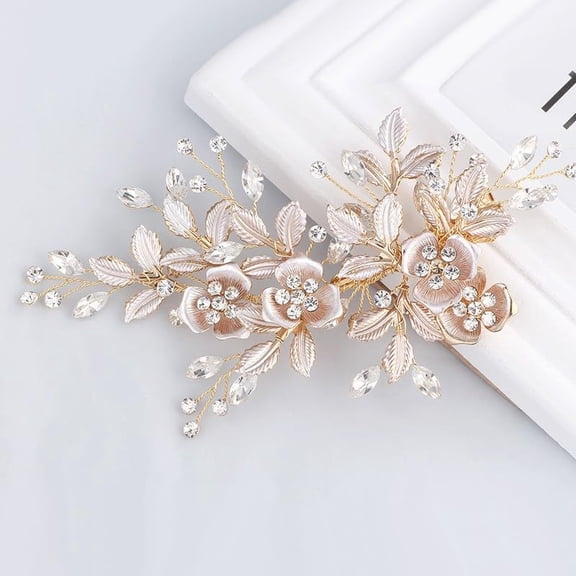 CoCoMangos Wedding Pearl Hair Pins Wedding Hair Pins Bridal Hair Accessories Pearl Flower Hair Accessories For Women Girls Wedding Hair Accessories (3 Pin Gold)