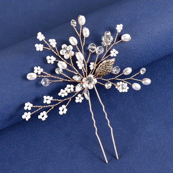 CoCoMangos Wedding Pearl Hair Pins Wedding Hair Pins Bridal Hair Accessories Pearl Flower Hair Accessories For Women Girls Wedding Hair Accessories (3 Pin Gold)