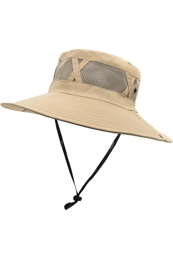 Wide Brim Bucket Hat with - String for Men Women UV400 Protection with Adjustable Strap Fishing Hat Fishmen Hiking