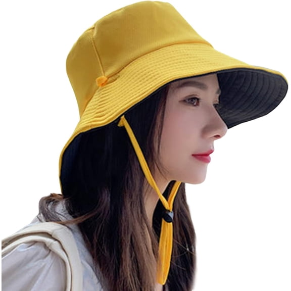 CoCoMangos Wide Brim Reversible Fishermen Hats for Women Solid Sun Protection Summer Bucket Caps Fishing Safari Boonie Hats