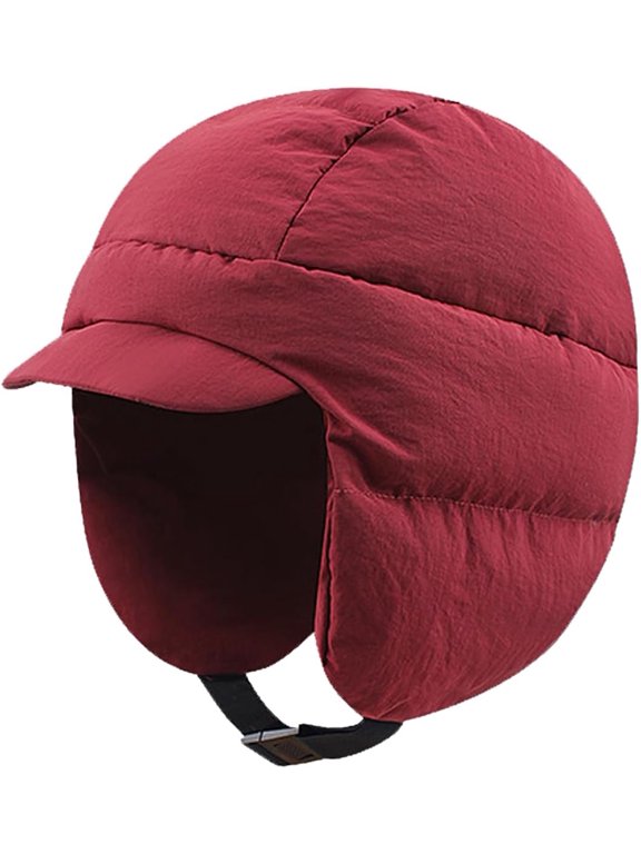 Winter Down Hat for Women Men Waterproof Windproof Soft Warm Puffy