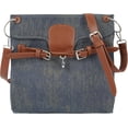 thumbnail image 1 of CoCoMangos Women Blue Denim Jeans Crossbody Bag Fashion Hit-Color Lightweight Shoulder Handbag Purse, 1 of 7