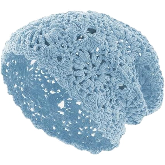 CoCoMangos Women Crochet Beanie Hat Hollow Out Summer Flower Beach Sun Hat Accessories Cap Packable Y2k Skull Cap