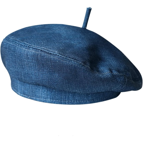 CoCoMangos Women Girls Denim Beret French Hat Casual Sun Hat with Adjustable Strap