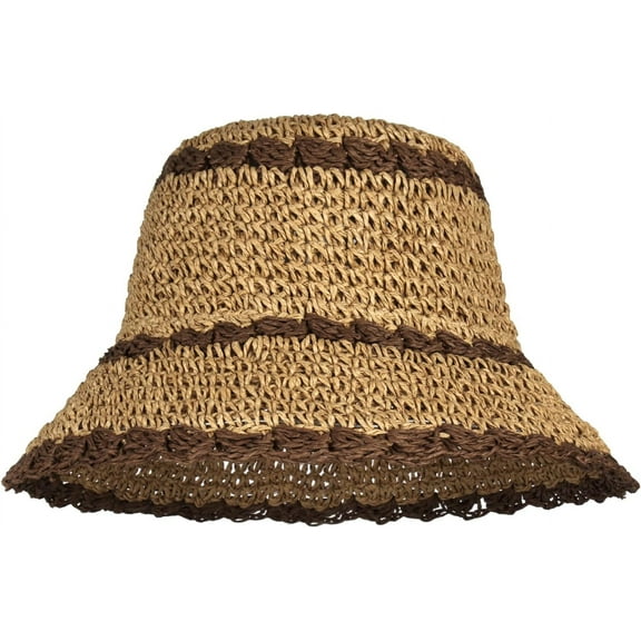 CoCoMangos Women Girls Sun Visor Hats Foldable Wide Brim Colorful Crochet Straw Hat Summer Beach Cap Casual Bucket Hat Fisherman Caps