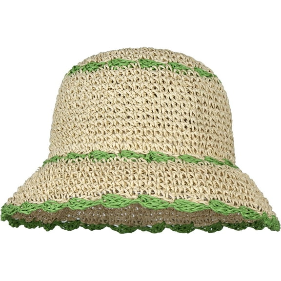 CoCoMangos Women Girls Sun Visor Hats Foldable Wide Brim Colorful Crochet Straw Hat Summer Beach Cap Casual Bucket Hat Fisherman Caps