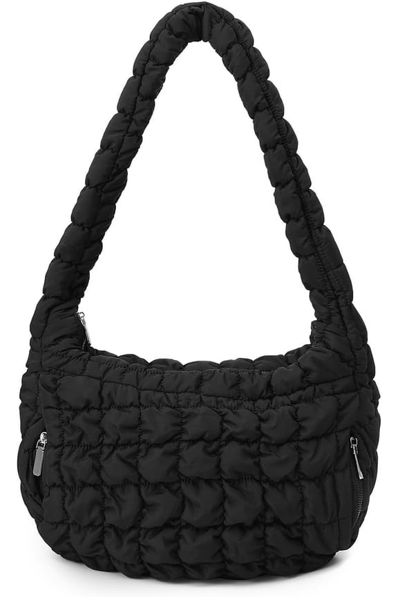 Women Quilted Tote Bag Large Capacity Crossbody Puffer Lightweight Padding Shoulder Bag Hobo Satchel Handbag Zip Purse