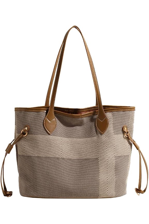 Women Tote Bag Splice Canvas Hnadbag Casual Crossbody Purses Everything Shoulder Bags Top-Handle Satchels