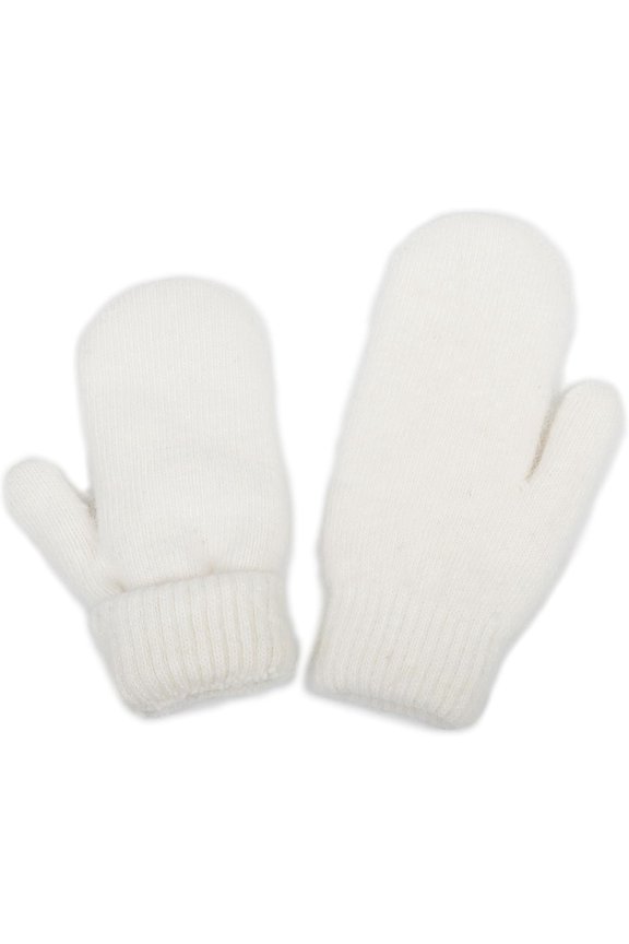 Women Warm Knit Mittens - Winter Soft Warm Elastic Faux-Rabbit-Fur Gloves Mittens for Cold Weather