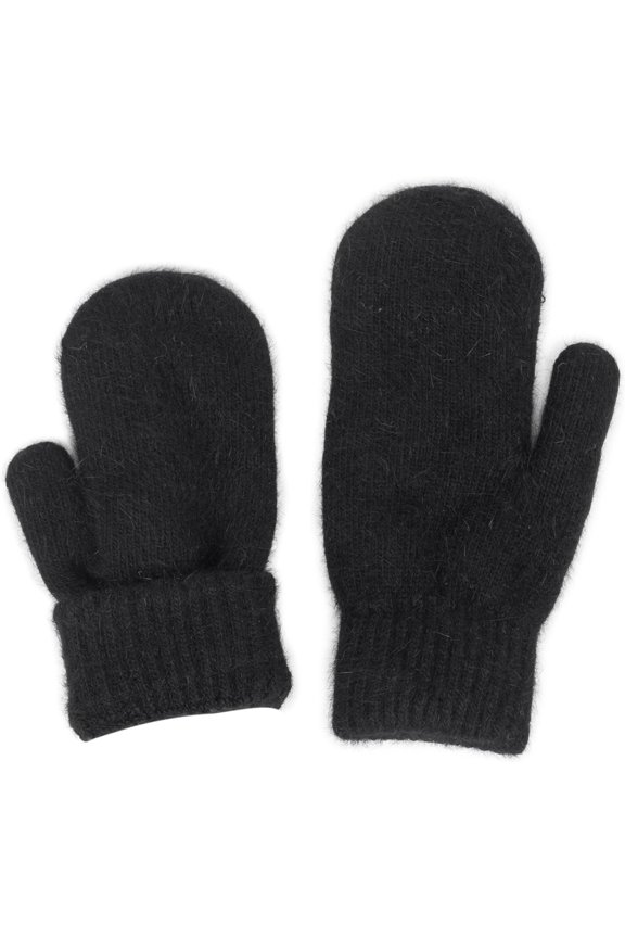 Women Warm Knit Mittens - Winter Soft Warm Elastic Faux-Rabbit-Fur Gloves Mittens for Cold Weather