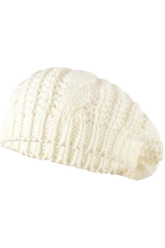 Women Winter Knitted Twisted Beret Cap Slouchy Crochet Beanie Hat Ladies Warm Beret Hat