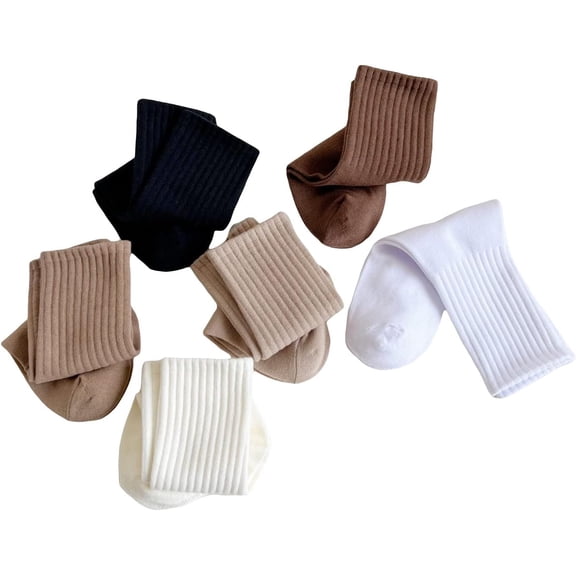 CoCoMangos Women's 6pairs Floral Plaid Print Crew Socks