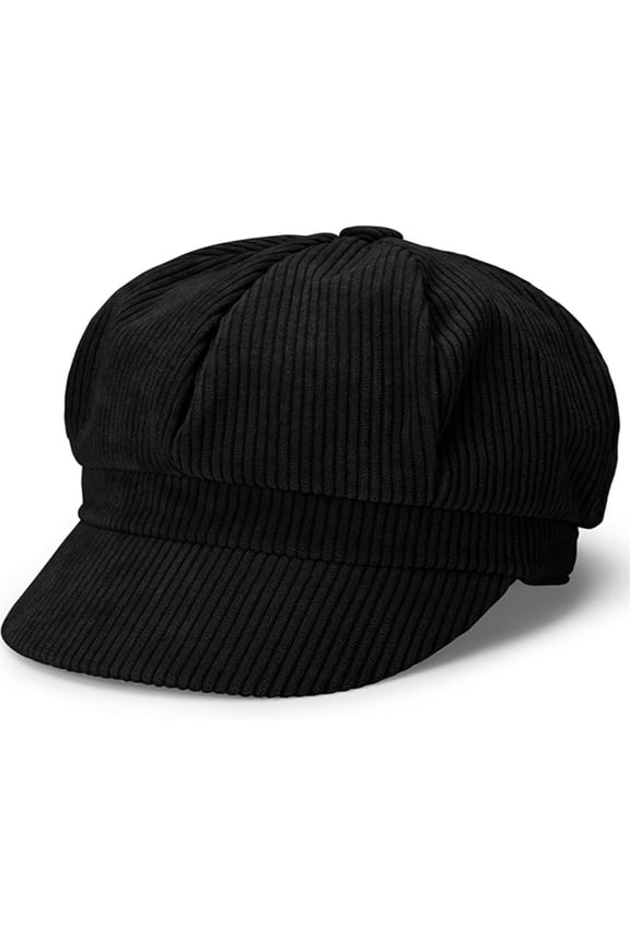 Women's Classic Corduroy Newsboy Cap Vintage Ivy Paperboy Cap Winter Warm Octagonal Painter Hat Solid Cabbie Beret