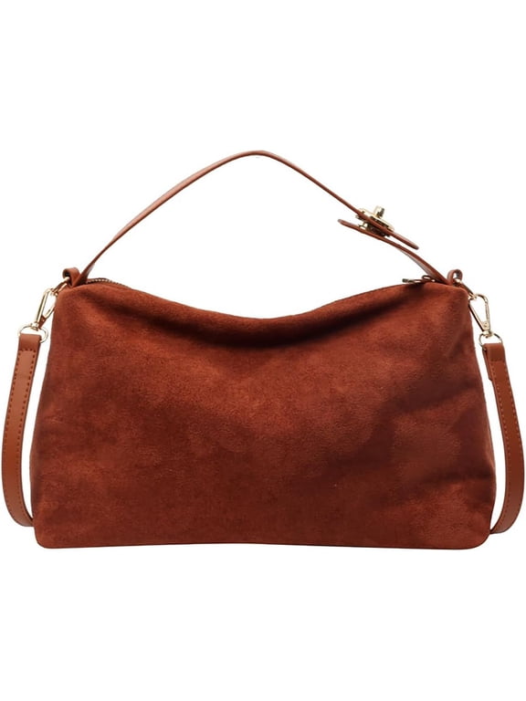 Women's Cloud Crossbody Bags Lightweight Shoulder Bag Retro Suede Purse Fashion Top-handle Travel Tote Handbag