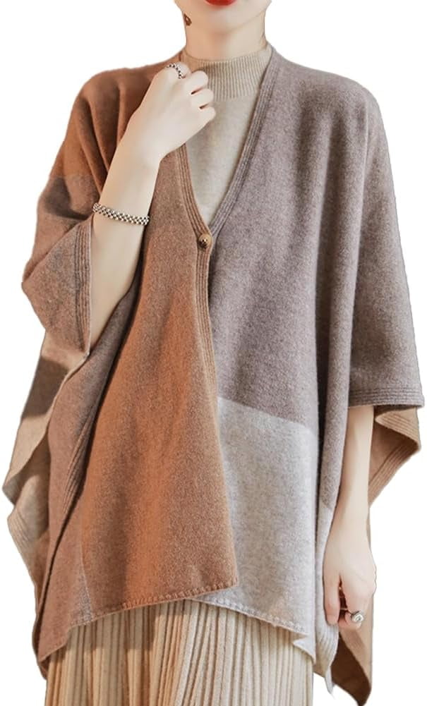 CATCHY & CRAFTY Poncho Für Damen - Kapuzen Umhang Western Style