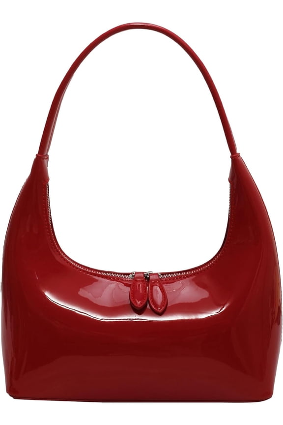 Women's Crescent Leather Shoulder Bag Y2k Purse Red Purse Hobo Handbag 90s Vintage Y2k Bag Clutch Purses