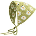 thumbnail image 1 of CoCoMangos Women's Crochet Bandana Hair Scarf Y2k Aesthetic Accessories Knitted Head Kerchief Cottagecore Floral Headband, 1 of 7