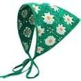 thumbnail image 1 of CoCoMangos Women's Crochet Bandana Hair Scarf Y2k Aesthetic Accessories Knitted Head Kerchief Cottagecore Floral Headband, 1 of 8