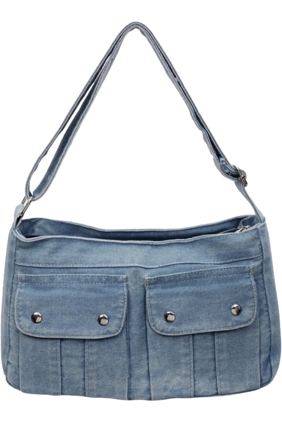 Women's Denim Shoulder Bag Crossbody Purse Casual Handbag with Adjustable Strap for Everyday Use, Y2k Preppy Tote Bags