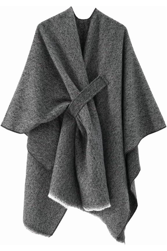 Women's Elegant Shawl Poncho Sweater Wrap Soft Open Front Cardigan Shawls for Fall Winter