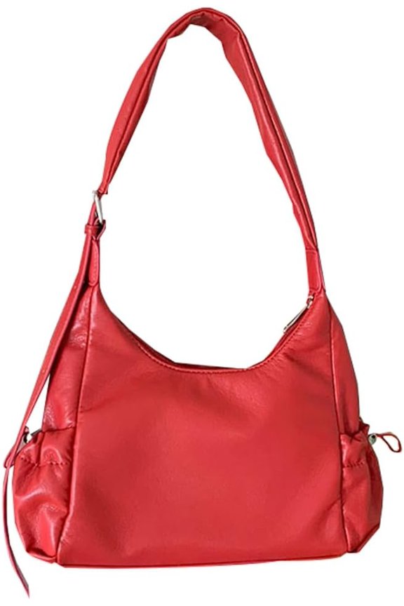 Women's Handbag PU Leather Shoulder Tote Bag Glossy Handle Underarm Purse Satchels