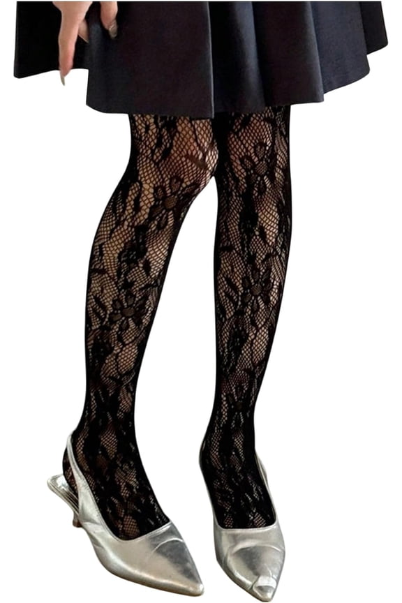 Women's Lace Fishnet Tights Sheer Mesh Party Club Stocking See Through Pantyhose
