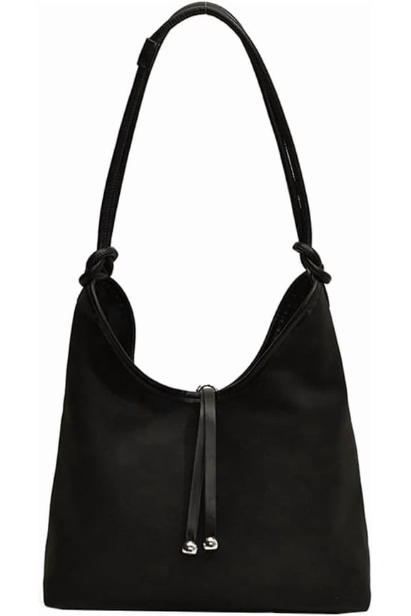 Women's Retro Tote Bags Suede Crescent Shoulder Bag Vegan Leather Hobo Handbag PU Purse Crossbody Bag Work Office