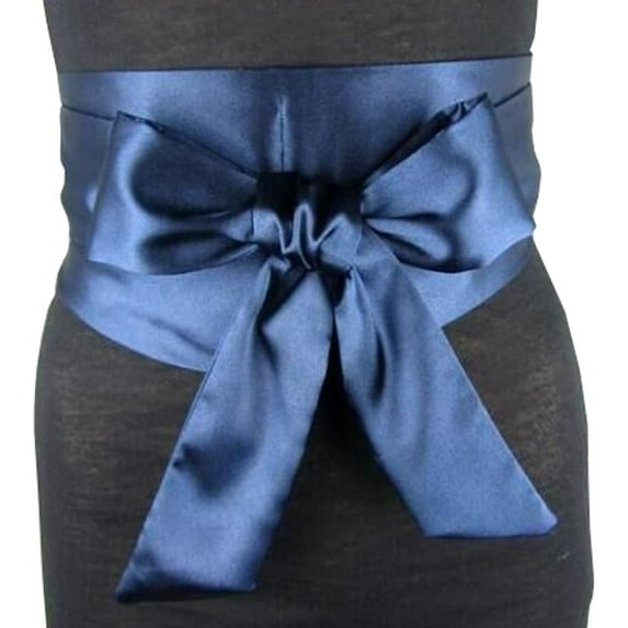 CoCoMangos Women's Satin Ribbon Belt Tie Bowknot Band Wrap Elegant Wide Belt Waistband Silk belt