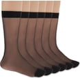 thumbnail image 1 of CoCoMangos Women's Sheer Nylon Ankle Socks 6 Pack-Nude Crew Stocking Ultra Thin See Through Calf High Socks for Women, 1 of 7