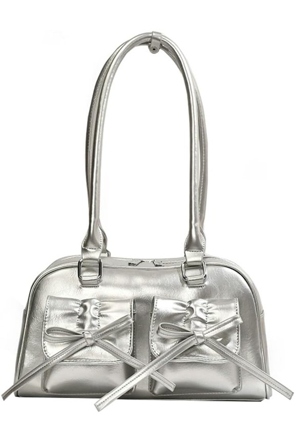 Women's Shoulder Bag PU Leather Glossy Clutch Handbag Work Travel Shopping