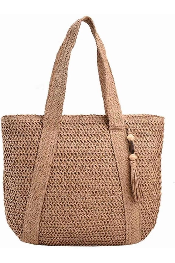Women's Straw Purse Beach Tote Bag Woven Vacation Handbags Summer Large Beach Bag Beach Purse