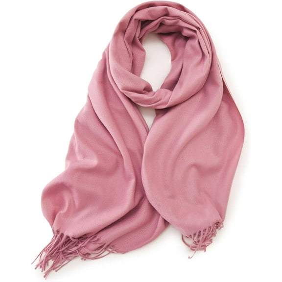CoCoMangos Women's Winter Warm Wool Blend Scarf Lady's Pure Color Warm Shawl Wraps with Tassels