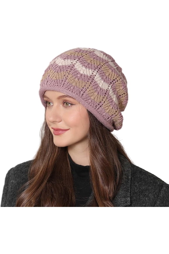 Womens Fashion Slouchy Beanie Hats Winter Soft Warm Knit Beret Skull Cap Long Baggy Cable Knitted Hat Cancer Headwear