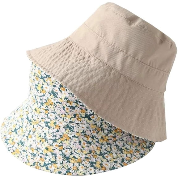 CoCoMangos Womens Flower Sun Hats Casual Summer Beach Cap UV Protection Foldable Breathable Reversible Bucket Hat Outdoor