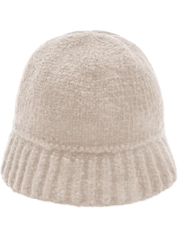 Womens Mens Autumn Winter Knit Cloche Hats Handmade Solid Color Fisherman Caps Foldable Floppy Crochet Bucket Hats