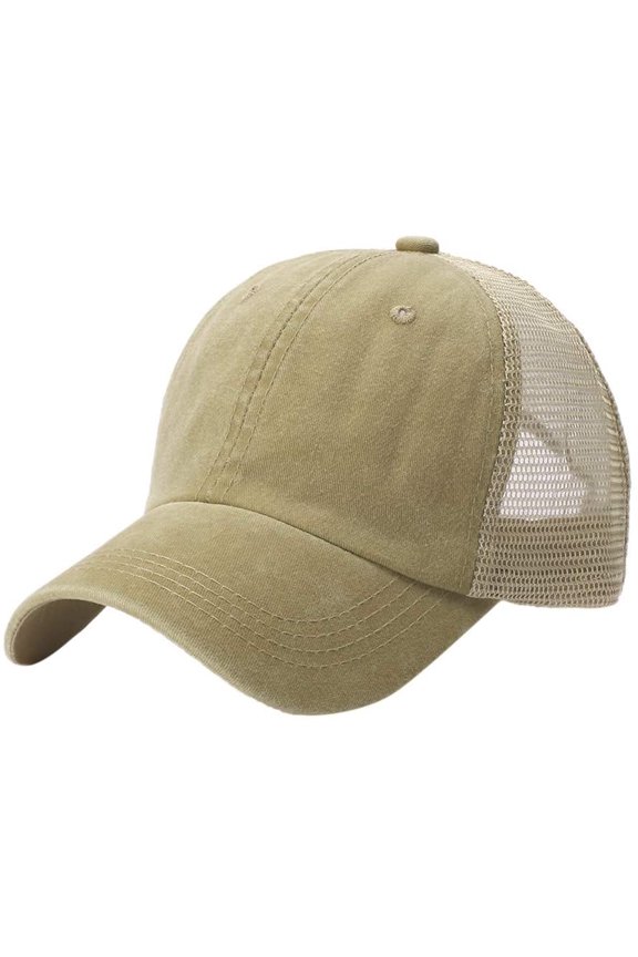 Womens Mens Vintage Washed Distressed Baseball Hats Breathable Mesh Trucker Caps Adjustable Unconstructed Sun Caps