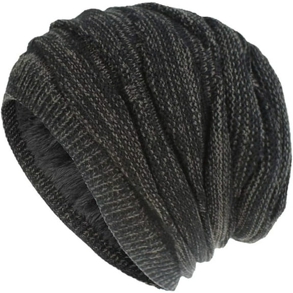 CoCoMangos Womens Mens Winter Fleece Lined Corchet Knit Beanie Hats Chunky Warm Skull Stocking Caps Slouchy Windproof Ski Hats
