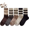 thumbnail image 1 of CoCoMangos Womens Mid-Calf Casual Striped Retro Socks Crew Running Cotton Warm Sock Size5-9, 1 of 8