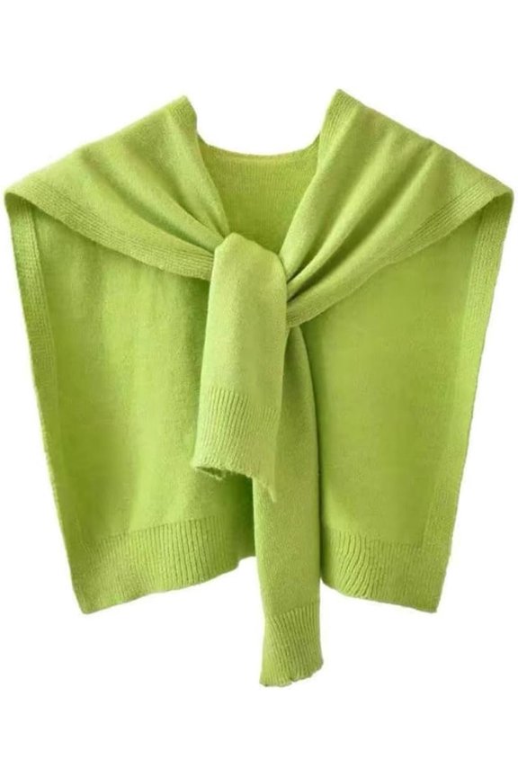 Womens Shawl Wraps Spun Yarn Knitted Shawl Fake Collar Cape Knotted Lightweight Outwear Sweater Shoulder Scarf