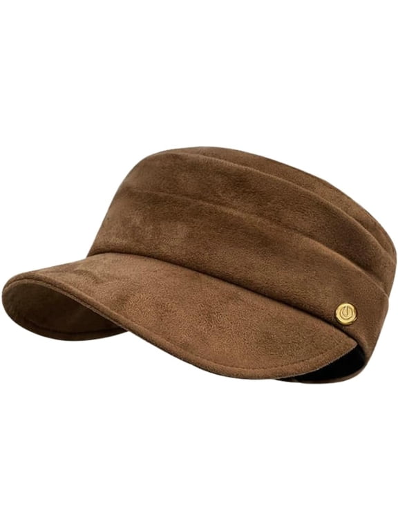 Womens Suede Pleated Newsboy Cap Cabbie Paperboy Painter Visor Beret Hat Casual