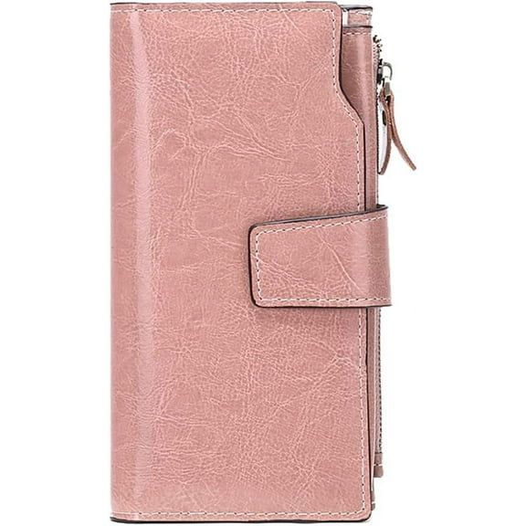 CoCoMangos Womens Wallet RFID Blocking Long Purse Genuine Leather Credit Card Holder Clutch Phone Wallet Purse with ID Window