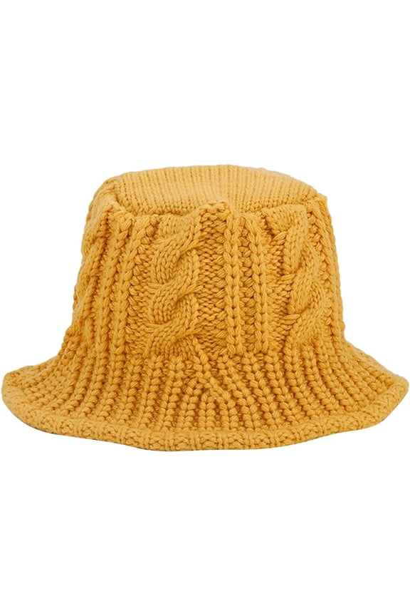 Womens Winter Crochet Knit Bucket Hats Handmade Warm Floppy Foldable Bowler Hats Windproof Short Brim Fisherman Hat