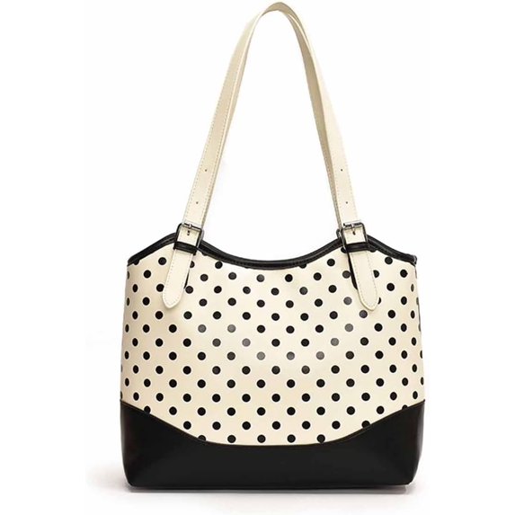 CoCoMangos Y2k Polka-dot PU Leather Hobo Tote Bag Casual Handbags for Women Top Handle Satchel Purse Work Shoulder Bags