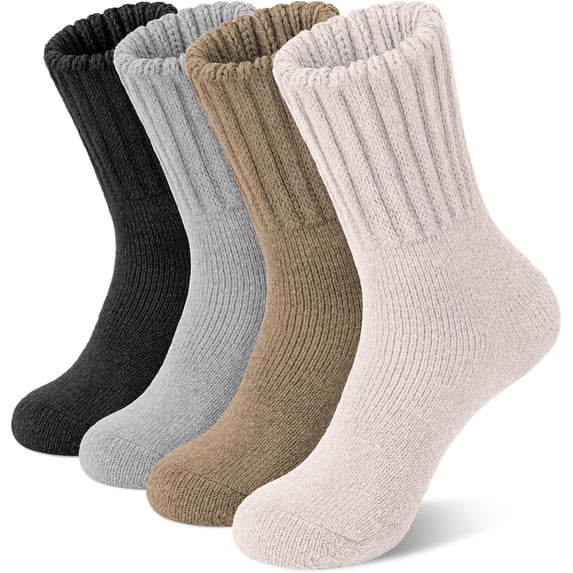 CoCoMangos iCamter 4 Pairs Womens Wool Socks - Soft, Thick, Warm Thermal Boot Winter Socks for Gifts