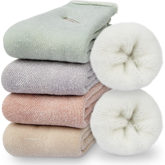 CoCoMangos iCamter 4 Pairs Womens Wool Socks - Soft, Thick, Warm Thermal Boot Winter Socks for Gifts