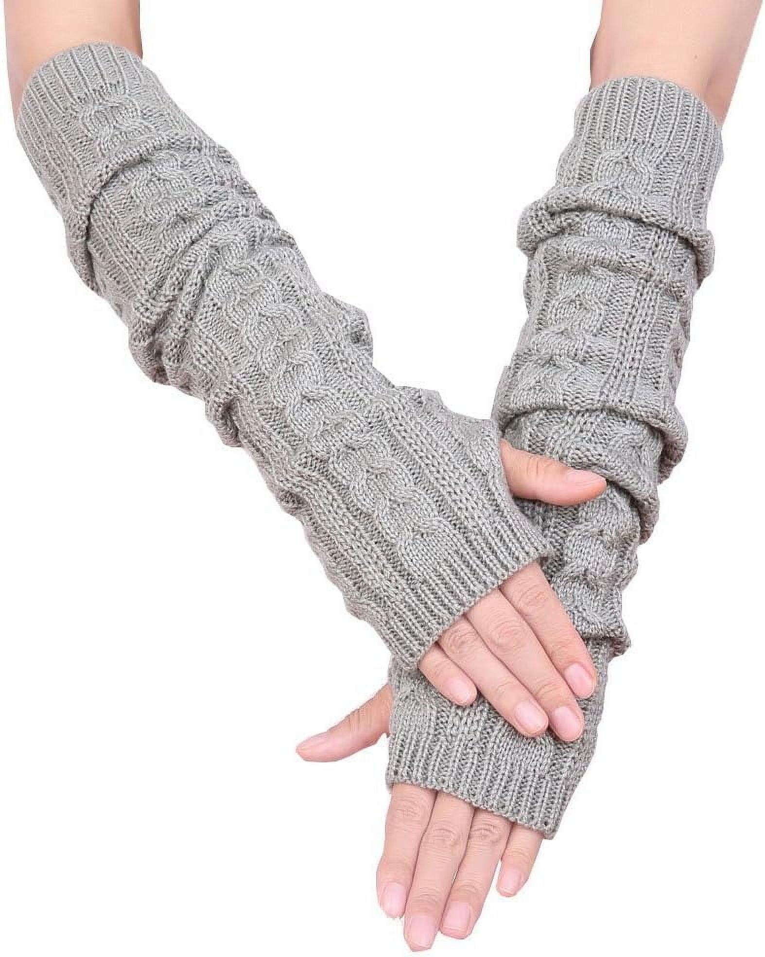 Long Fingerless Thumb Hole Gloves main image 1